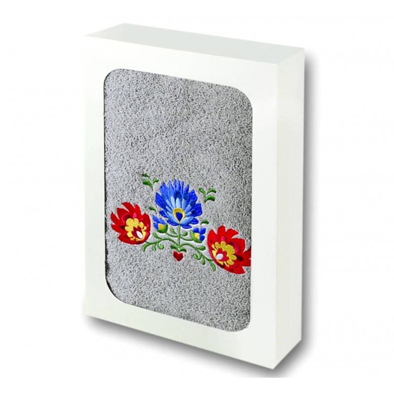 ręcznik z haftem ludowym łowicz kwiaty