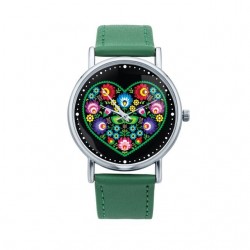 zegarek ludowe serce zieleń