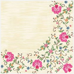 papierowe serwetki ludowy haft kwiatowy
