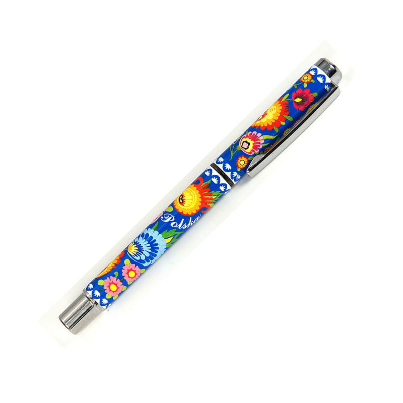 Folkowy długopis żelowy niebieski