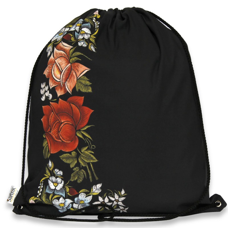 folkowy plecak łowickie róże