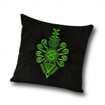 Poduszka z haftem parzenicy zielony