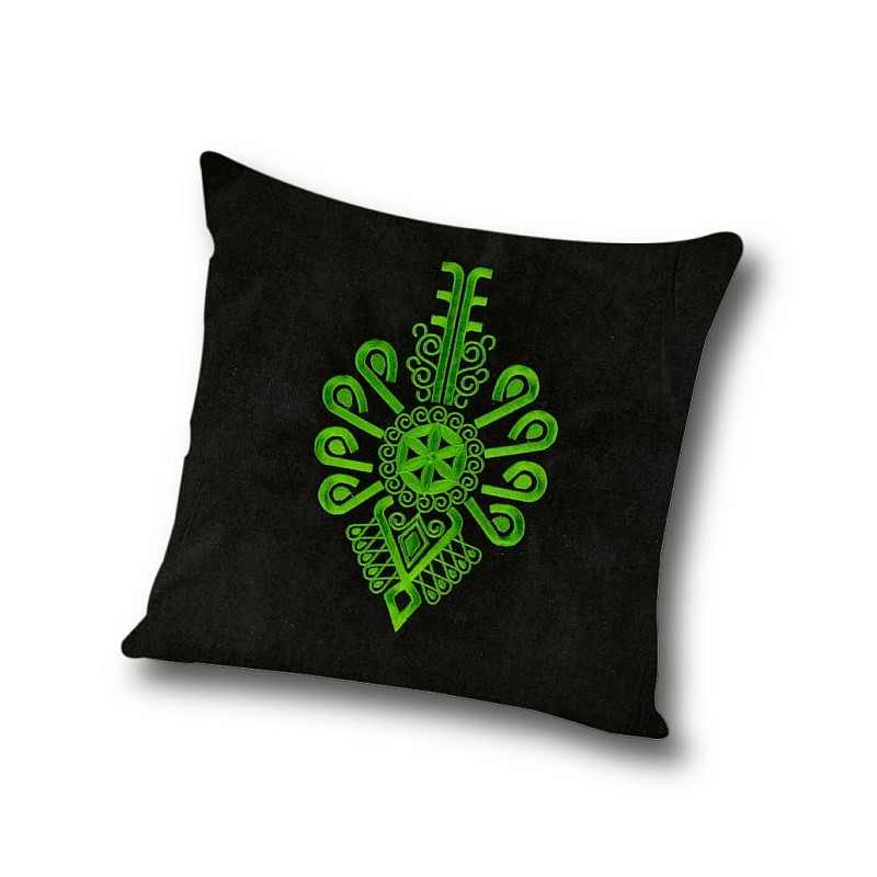 Poduszka z haftem parzenicy zielony