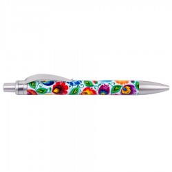 Długopis łowicki białe kwiaty