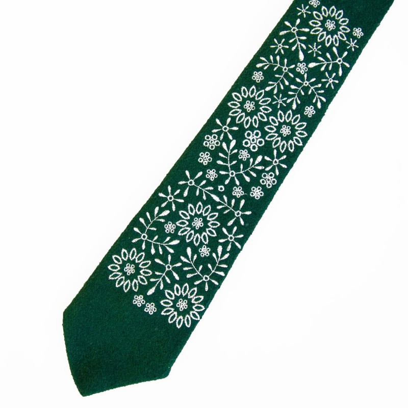 Folkowy krawat wełniany haft krakowski