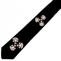 Folkowy krawat z haftem kurpiwskim