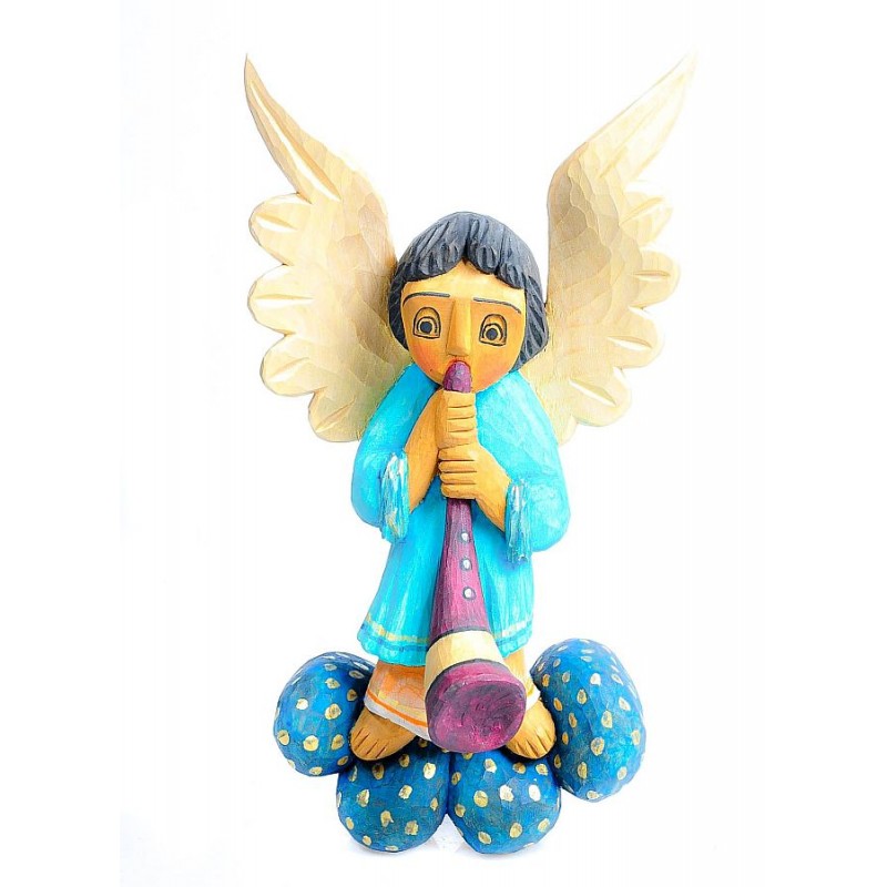 anioł ludowy - rzeźba w drewnie ludowego rzeźbiarza andrzeja wojtczaka